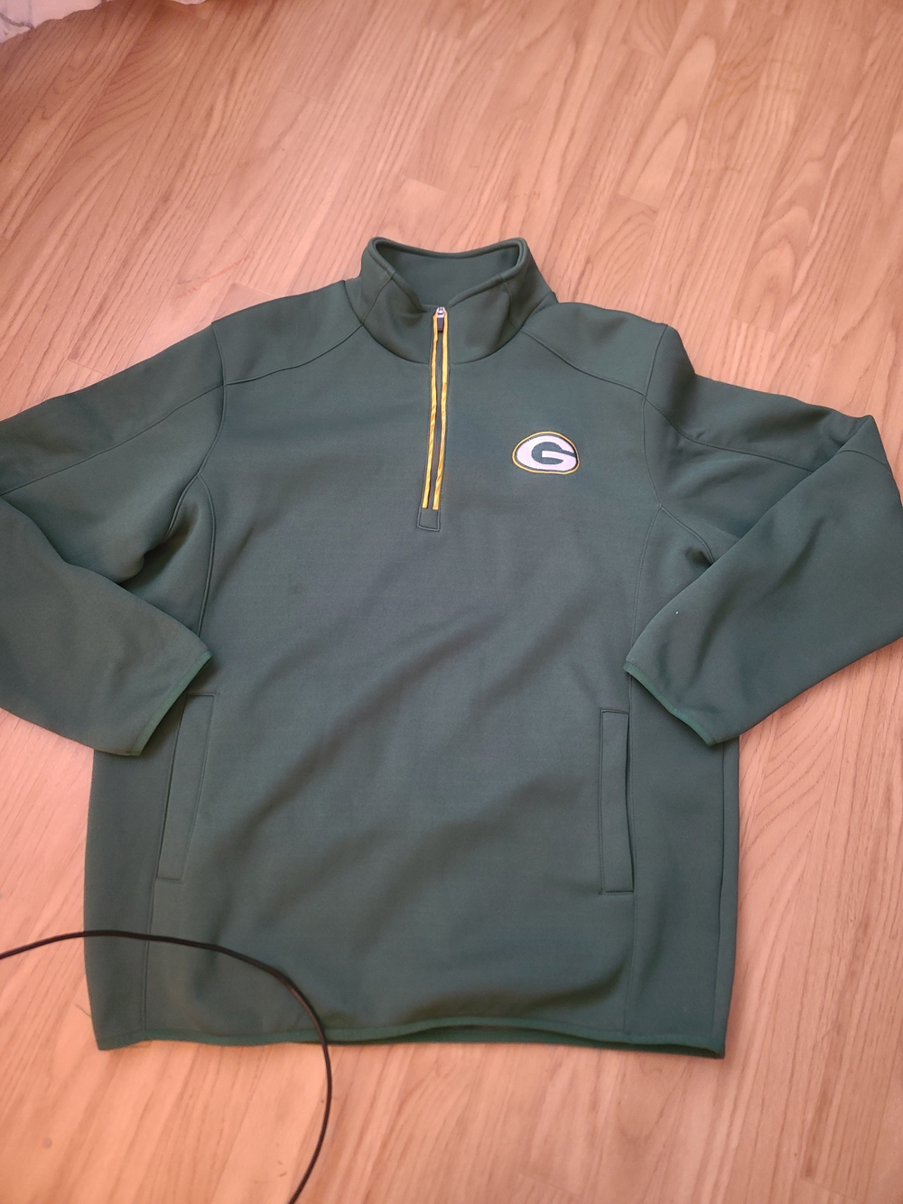 NFL Green Quarter-Zip Pullover with Yellow Zip Trim and Team Patch